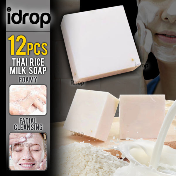 idrop 12pcs Rice Milk Soap Cleaning Facial Soap [ Gluta + Collagen ]