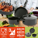 idrop 3PCS Kitchen Cooking Pot and Frypan