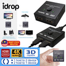 idrop HDMI 2.0 Bi-Direction Switch | 1 Host to 2 Device / 2 Host to 1 Device | Support 4K Ultra HD & 3D Resolution