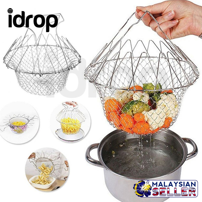 idrop MAGIC KITCHEN DELUXE Multipurpose Food Colander Basket Cook Wash Filter