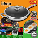 idrop [ 36CM ] SUS304 Stainless Steel Double Sided Fill Flower Handle Without Rivet Cooking Wok / Kuali Memasak / SUS304不锈钢双面花柄无铆钉炒锅