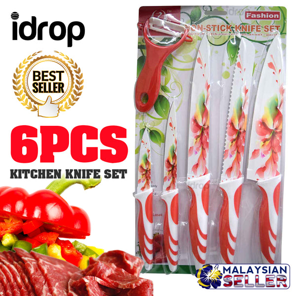 idrop [ 6PCS ] WHITE SWAN - Kitchen Knife Set