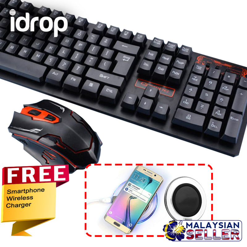 idrop COMBO HK6500 Keyboard & 2.4GHz Mouse + FREE Wireless Charger
