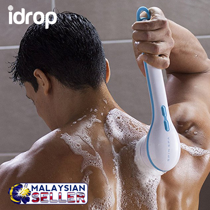 idrop Spinning Spa Brush for body cleansing and pamper for shower | With Multiple brushes