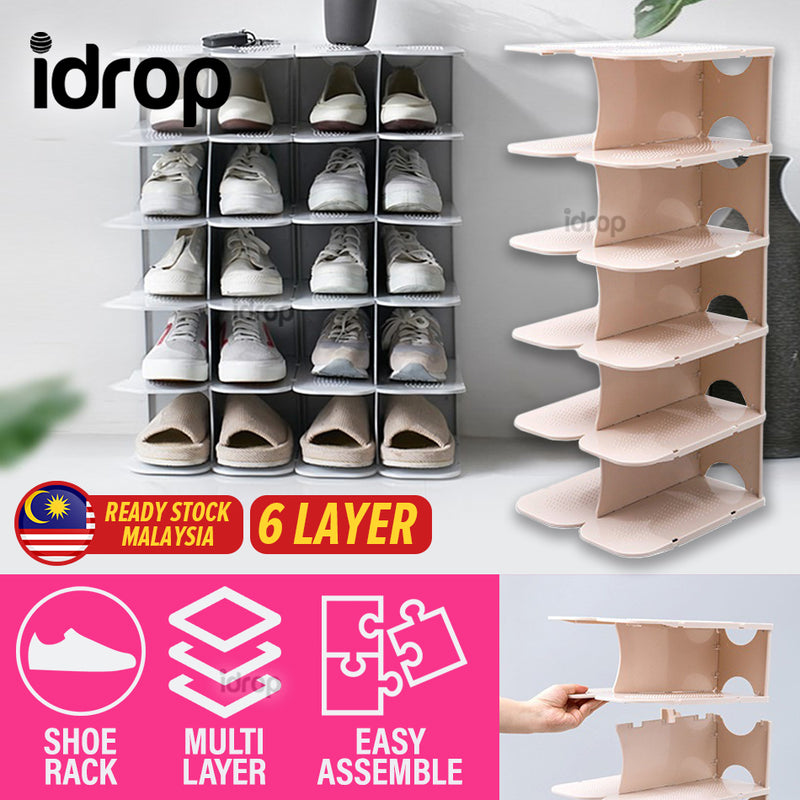 idrop [ 6 Layer ] Vertical Space Saving Shoe Rack Storage / Rak Penyimpanan Kasut / 6层可组装鞋架