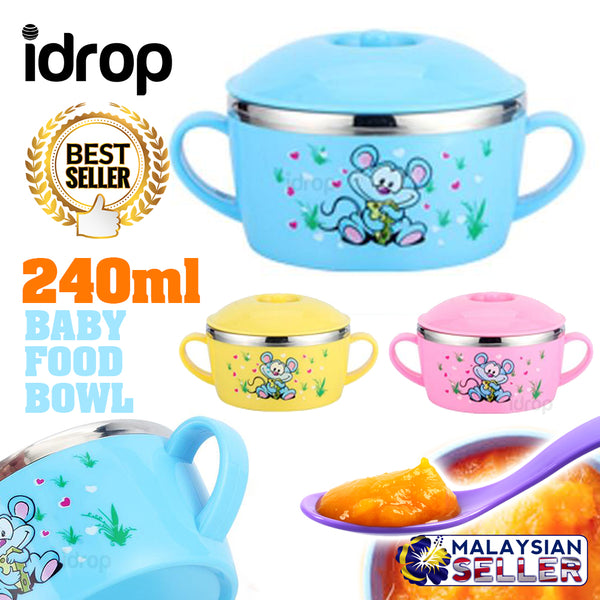 idrop 240ml Baby Thermos Flask Eating Bowl