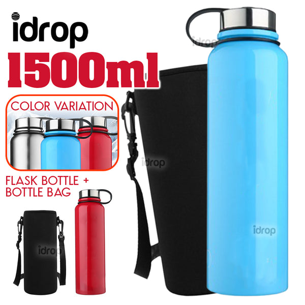 idrop 1500ml Stainless Steel Vacuum Flask Container Outdoor Drinking Bottle