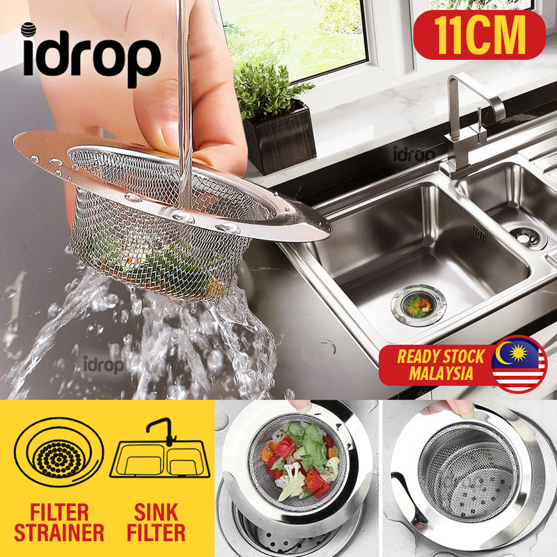 idrop [ 11CM ] Stainless Steel Kitchen Sink Strainer Drainer Filter