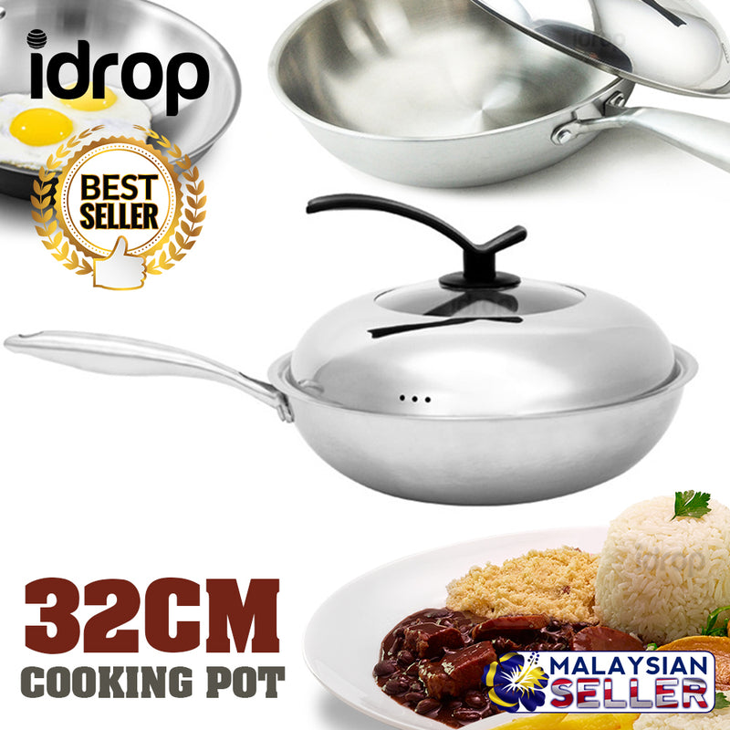 idrop 32CM - CHENG ZHI Stainless Steel Cooking Frying Pot