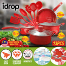 idrop [ 13PCS ] Kitchen Pots Pan & Utensils Cookware Set Cast Iron with Nonstick Coating Set / Periuk Dapur Memasak 13 / 件装厨房锅具锅具炊具套装铸铁带不粘涂层