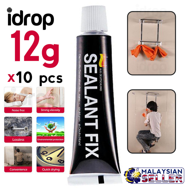 idrop SEALANT FIX STRONG GLUE -Adhesive Polymer Sticky Metal Quick Fix [ 10pcs x 12 g ]