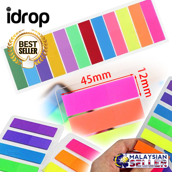 idrop [ SET OF 3 ] 12 COLOR Multicolor Sticky Note - 12mm x 45mm