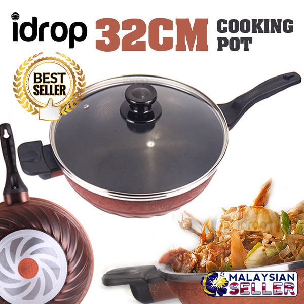 idrop 32CM SHACHU Spiral Kitchen Cooking Frying Pot