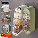 idrop Wall Mounted Vertical Seasoning Storage Box 5-Grid / Bekas Penyimpanan Perempah / (强力胶)5012