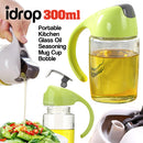 idrop 300ml Portable Kitchen Glass Oil Seasoning Mug Cup Bottle Container
