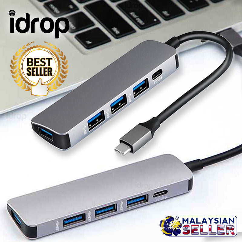 idrop USB C to USB 3.0 x4 Port + PD Reader
