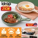 idrop [ 21CM ] Ceramic Cooking Skillet Pan with Single Handle / Kuali Leper Seramik / 陶瓷锅 陶瓷北欧明火单柄锅21CM