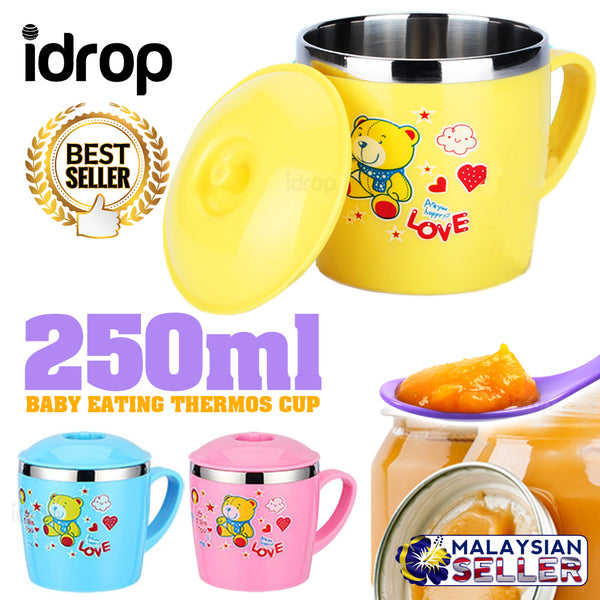 idrop 250ml Baby Thermos Flask Eating Cup Mug