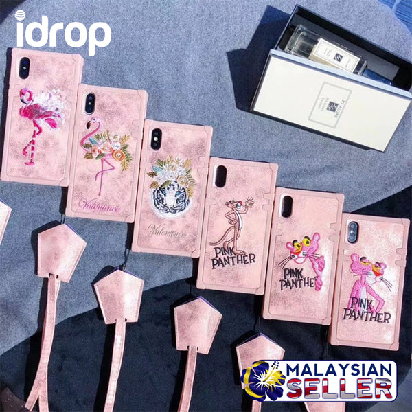 idrop Smartphone Sparkling Pink Casing - Compatible with iPhone [ iP6 / iP6+ / iP7+ / iPX ] [ Illustration Pattern is Randomly given ]