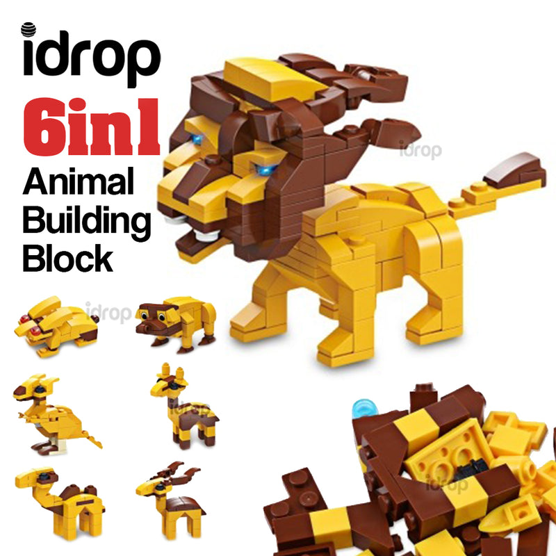 idrop 6in1 Kid's Animal Building Blocks Toy [ 1pc Animal Random ]