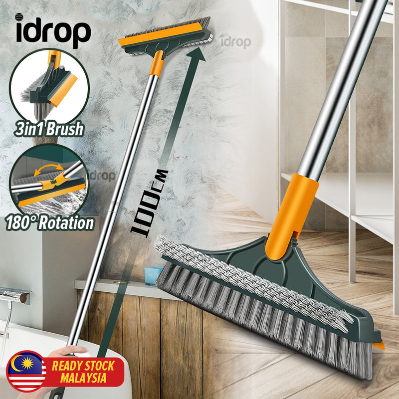 idrop [ 3 IN 1 ] Multifunction Srubbing Brush & Scraper Sweeper V-Shape Bristle / Berus Penyapu Pelbagai Guna 3IN1 / 三合一多用刷(一字型刷毛+V型刷毛+贴合 刮条)