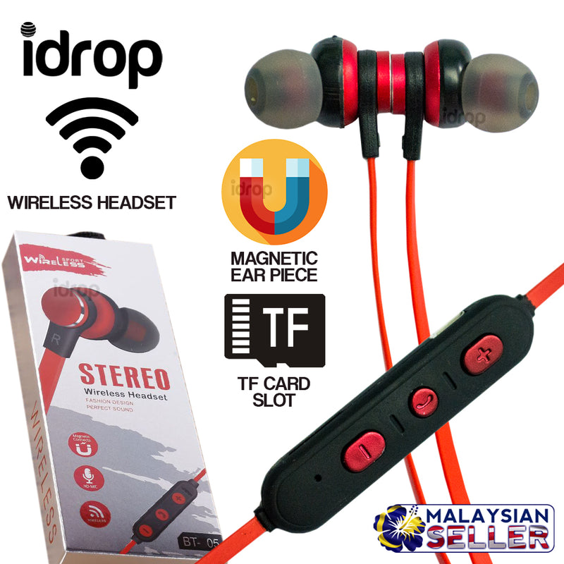 idrop BT-05 Stereo Wireless Headset with TF Card Slot