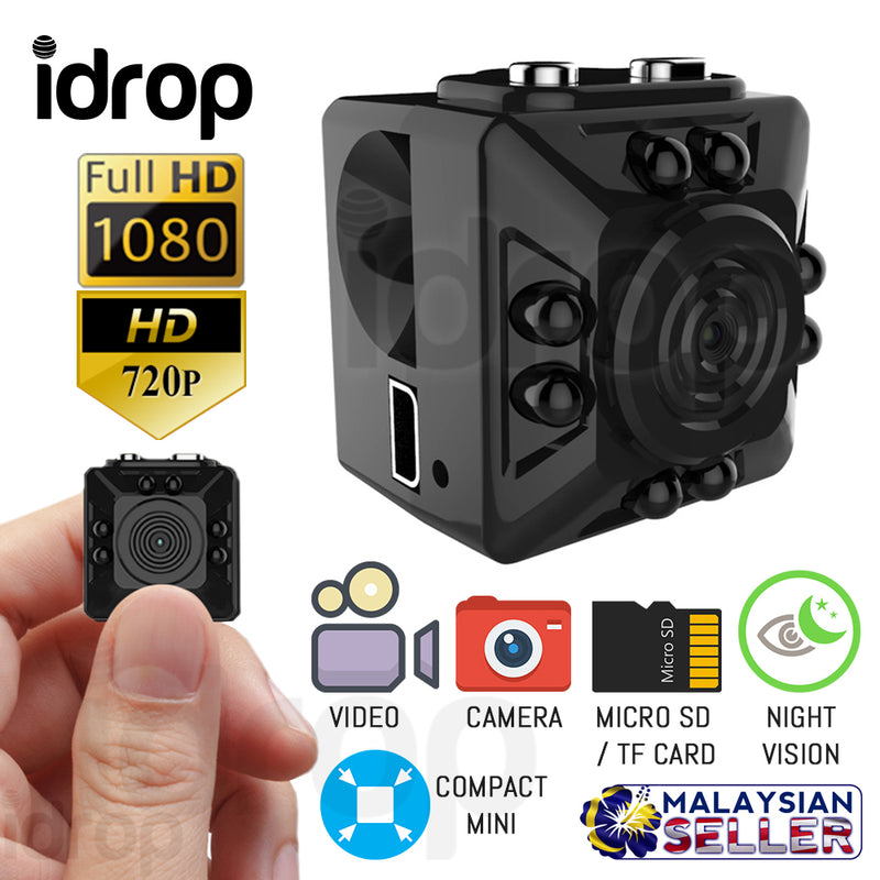 idrop SQ10 Mini DV Full HD Camera 1080P / 720P Video + Night Vision