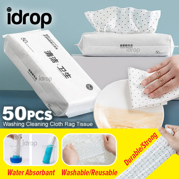 idrop 50PCS Kitchen Household Disposable Washing Cleaning Cloth Rag Tissue