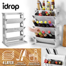 idrop 4 Layer Multi Layer Kitchen Seasoning & Bottle Jar Rack Shelf