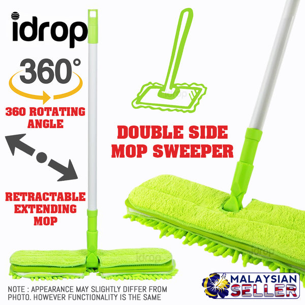 idrop DOUBLE SIDE MOP - 360 Angle Retractable Sweeper