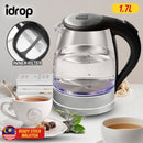 idrop [ 1.7L ] Glass Electric Kettle 1850W / Cerek Air Kaca Elektrik 1700ml / 【1.7L】玻璃电热水壶1850W