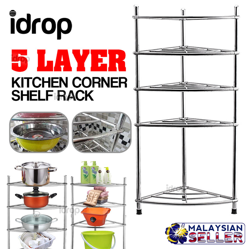idrop 5 Layer Corner Kitchen Storage Shelf Rack