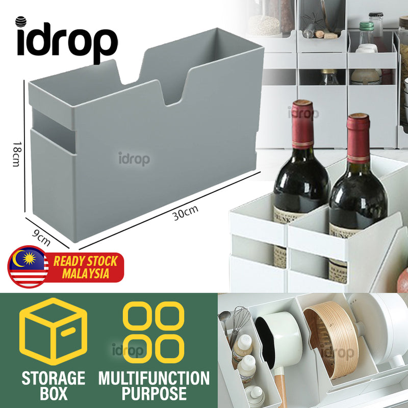 idrop Multifunction Kitchen cabinet drawer storage box [ 30cm(L) x 9cm(W) x 18cm(H) ]