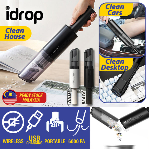 idrop Portable Rechargeable Wireless 6000Pa Car Vacuum Cleaner / Vakum Kereta Mudah Alih  / 充电款无线车载吸尘器(爱品悦)