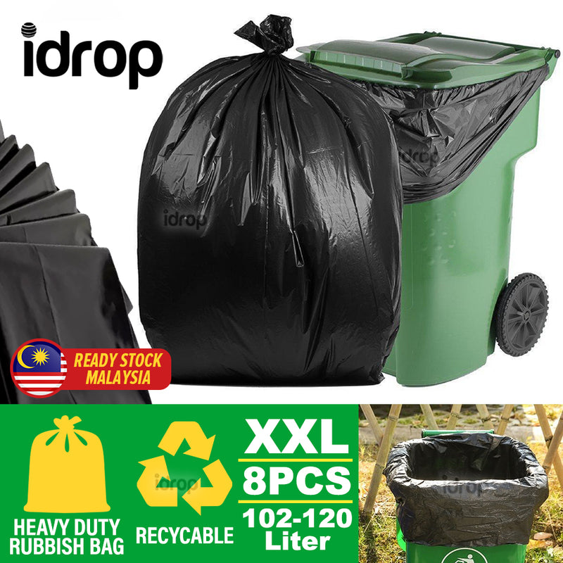 idrop [ XXL ] HEAVY DUTY Thick Garbage Rubbish Bag / Beg Plastik Sampah [ 108~120 Liter ] [ 40" X 50" ]