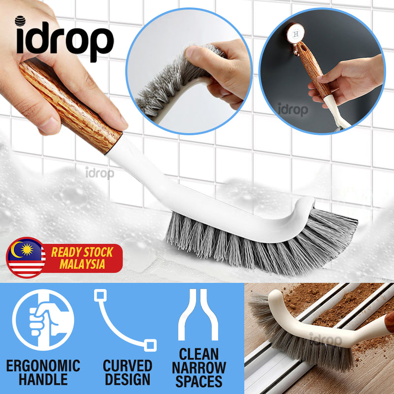 idrop Long Handle Bathroom Toilet Cleaning Bristle Brush / Berus Pencuci Tandas & Bilik Mandi / 橡胶木长柄硬毛刷子
