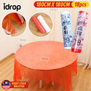 idrop [ 180CM x 180CM ] 18PCS Disposable Thickened Plastic Tablecloth Roll / Plastik Alas Meja Pakai Buang / 180*180CM一次性加厚塑料桌布(18张)(玖 洁JIUJIE)