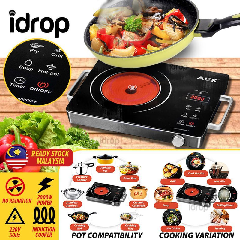 idrop AEK Portable Multifunctional Electric Ceramic Cooker Induction Cooking / Pemasak Induksi / 便携式多功能电陶炉电磁炉 MD-818