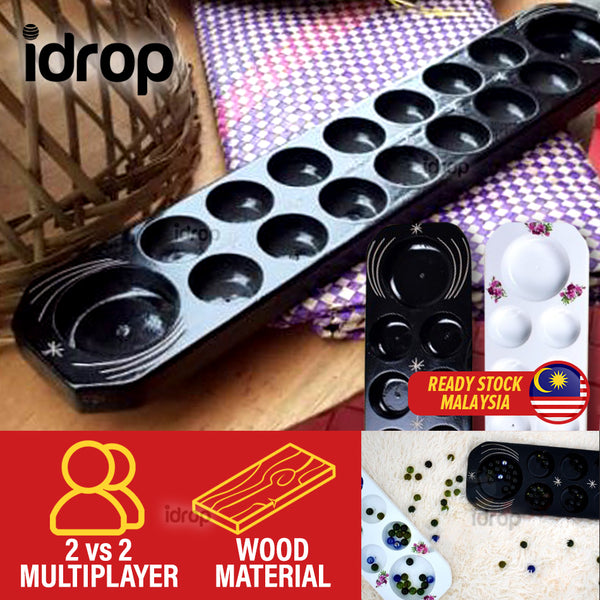 idrop 16 Hole Congkak Classic Traditional Malay Full Wood Board Game