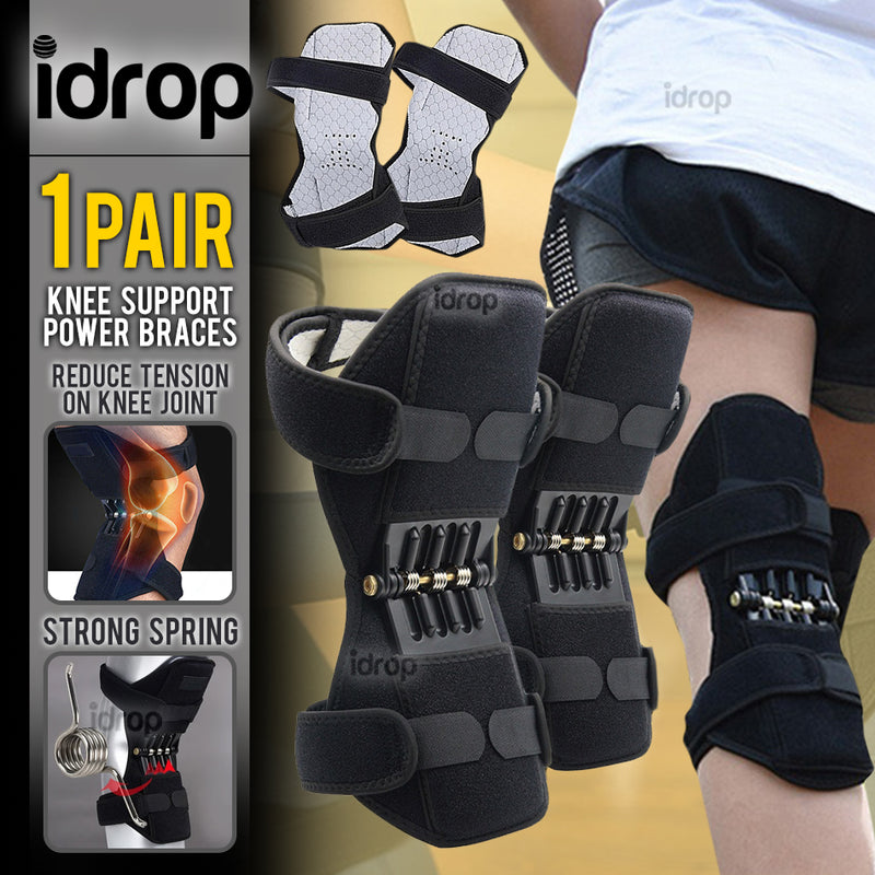 idrop 1 Pair Knee Joint Support Power Booster Braces Stabilizer Pads