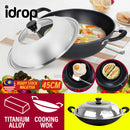 idrop [ 45CM ] Kitchen Titanium Alloy Frying Cooking Wok
