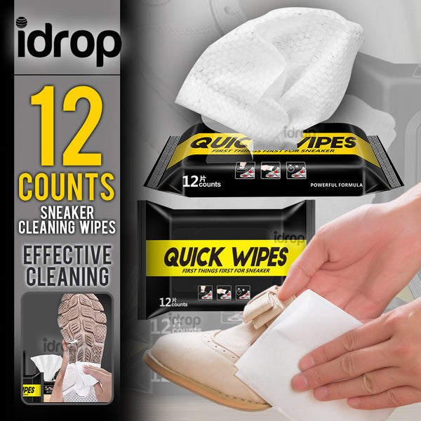 idrop 12pcs Cleaning Sneaker Shoe Quick Wipes [ 150mm x 200mm ]