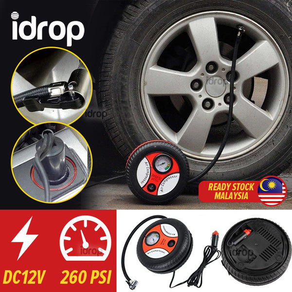 idrop DC12V Portable Car Pump Tire Inflator Air Compressor