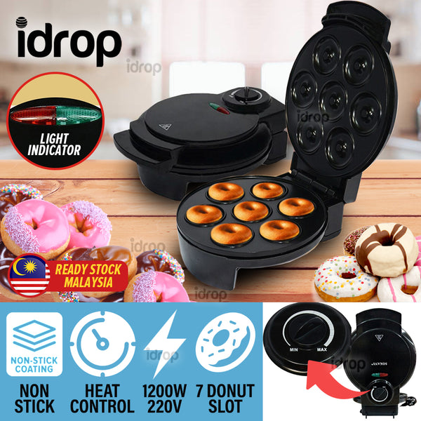 idrop [ 7 SLOT ] Donut Maker Machine Nonstick Coating 1200W 220V / Mesin Pembuat Donut / 1200W甜甜圈机