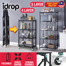 idrop 4 LAYER / 5 LAYER Foldable Portable Space Saving Kitchen Storage Shelf Rack