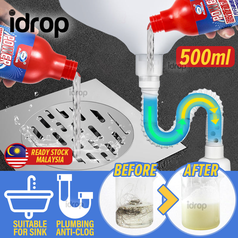 idrop [ 500ml ] Power Pipe Plumbing Dredging Cleaning Agent Gel