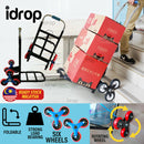 idrop HEAVY DUTY 6 Wheel Foldable Extendable Transport Delivery Trolley Cart Backup Wheels