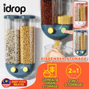 idrop 2 IN 1 Wall Mount Cereal Grain & Bean Storage Dispenser