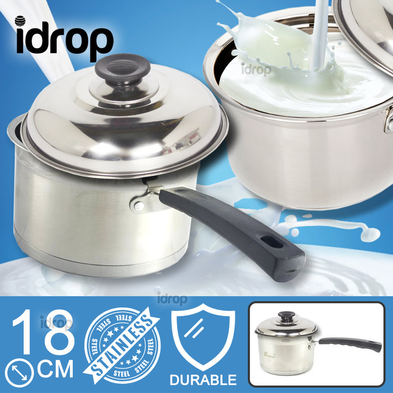 idrop 18cm Stainless Steel Milk Pot With Combined Lid