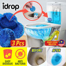 idrop [ 3pcs ] Toilet Bowl Anti bacterial Cleaning Detergent Tablet / Pembersih & Pembunuh Kuman Pencuci Jamban / 3个装蓝泡泡 [ 50g ]